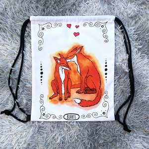 Rókás tornazsák, Táska & Tok, Bevásárlás & Shopper táska, Shopper, textiltáska, szatyor, Fotó, grafika, rajz, illusztráció, MESKA