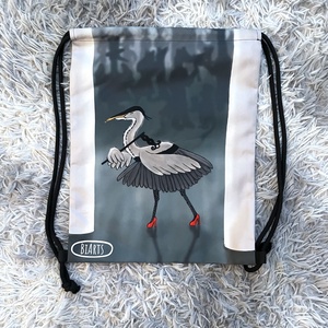 Szoknyásgém kisasszonyos tornazsák, Táska & Tok, Bevásárlás & Shopper táska, Shopper, textiltáska, szatyor, Fotó, grafika, rajz, illusztráció, MESKA