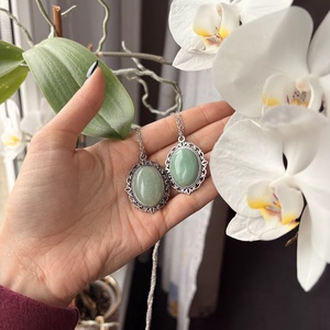 Aventurin nyaklánc - ékszer - nyaklánc - medálos nyaklánc - Meska.hu