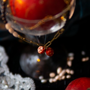 Gránátalmás nemesacél nyaklánc - ékszer - nyaklánc - gyöngyös nyaklánc - Meska.hu