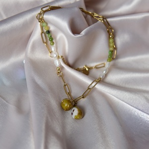 Körtés nemesacél nyaklánc - ékszer - nyaklánc - gyöngyös nyaklánc - Meska.hu