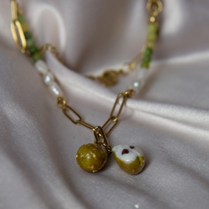 Körtés nemesacél nyaklánc - ékszer - nyaklánc - gyöngyös nyaklánc - Meska.hu