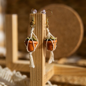 Kövirózsa fülbevaló - ékszer - fülbevaló - lógó fülbevaló - Meska.hu