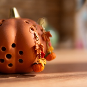 Őszi tökös fülbevaló - ékszer - fülbevaló - lógó fülbevaló - Meska.hu