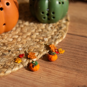 Őszi tökös fülbevaló - ékszer - fülbevaló - lógó fülbevaló - Meska.hu