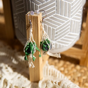 Futó növény fülbevaló, Ékszer, Fülbevaló, Lógó fülbevaló, Gyurma, MESKA