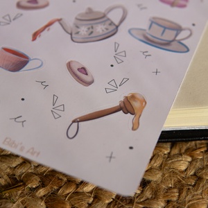 Tea time - matricaív - kellékek & szerszámok - dekorációs kellékek - matricaív - Meska.hu