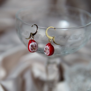 Gránátalma fülbevaló - ékszer - fülbevaló - lógó fülbevaló - Meska.hu