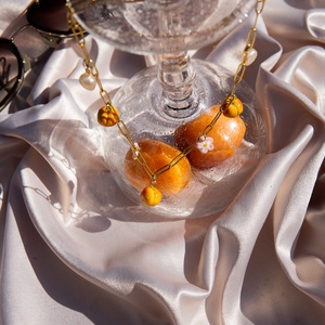 Barackos nemesacél nyaklánc ?, Ékszer, Nyaklánc, Gyöngyös nyaklánc, , MESKA