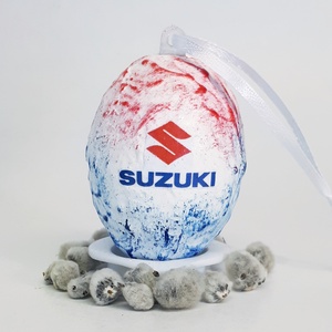 Suzuki húsvéti tojás, autó rajongói meglepetés tojás, nem csak húsvétra, névnapra, szülinapra..., Otthon & Lakás, Dísztárgy, Dekoráció, Decoupage, transzfer és szalvétatechnika, Meska