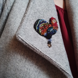 Kakas bross, Ékszer, Kitűző és Bross, Ékszerkészítés, Gyöngyfűzés, gyöngyhímzés, MESKA