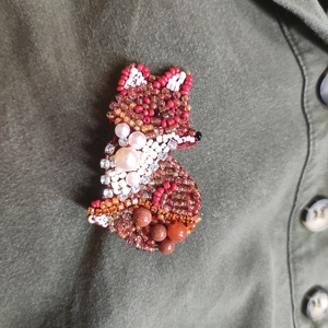 Róka bross - ékszer - kitűző és bross - Meska.hu