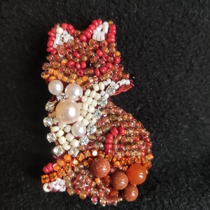 Róka bross - ékszer - kitűző és bross - Meska.hu