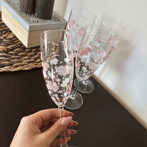 Kézzel festett, egyedi feliratos pezsgőspohár - esküvő - emlék & ajándék - köszönőajándék - Meska.hu