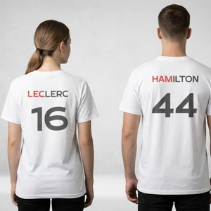 F1 Ferrari póló � Hamilton 44 - Leclerc 16 - Meska.hu