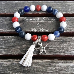 Tengerész karkötő+nyakl�nc ásvány gyöngyből -  - Meska.hu