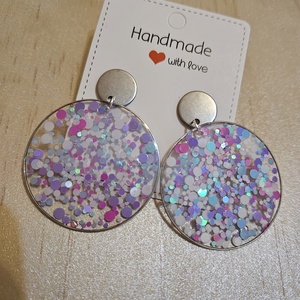 Bubble nagyméretű áttetsző fülbevaló  - ékszer - fülbevaló - lógós kerek fülbevaló - Meska.hu