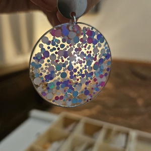 Bubble nagyméretű áttetsző fülbevaló  - ékszer - fülbevaló - lógós kerek fülbevaló - Meska.hu