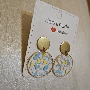 Bubble közepes méretű áttetsző fülbevaló , Ékszer, Fülbevaló, Lógós kerek fülbevaló, Ékszerkészítés, MESKA