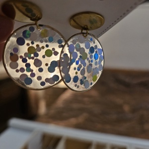 Bubble közepes méretű áttetsző fülbevaló  - ékszer - fülbevaló - lógós kerek fülbevaló - Meska.hu