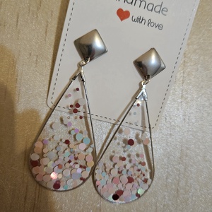 Bubble csepp alakú áttetsző fülbevaló , Ékszer, Fülbevaló, Lógó csepp fülbevaló, Ékszerkészítés, MESKA