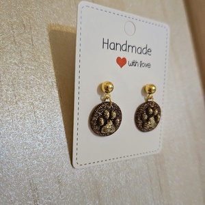 Kutya tappancs fülbevaló - ékszer - fülbevaló - lógós kerek fülbevaló - Meska.hu