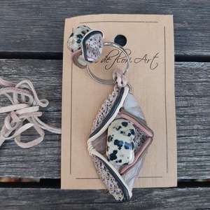 Féldrágaköves ékszergarnitúra: medál és gyűrű pöttyös jáspissal - ékszer - ékszerszett - Meska.hu