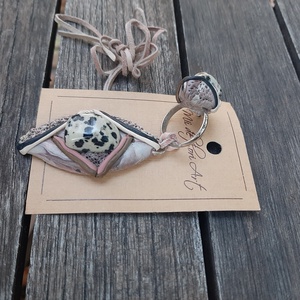 Féldrágaköves ékszergarnitúra: medál és gyűrű pöttyös jáspissal - ékszer - ékszerszett - Meska.hu