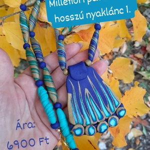 Millefiori Pávaminta nyaklánc Nr. 1.: alul pávaszemes - Meska.hu