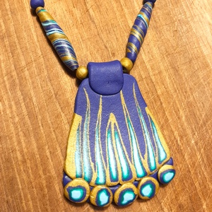 Millefiori Pávaminta nyaklánc Nr. 1.: alul pávaszemes - ékszer - nyaklánc - statement nyaklánc - Meska.hu