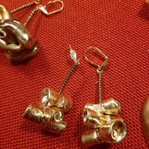 Arany rózsa fülbevaló Plast-Kitt gyurmából (nem csak) Szilveszterre! - Meska.hu