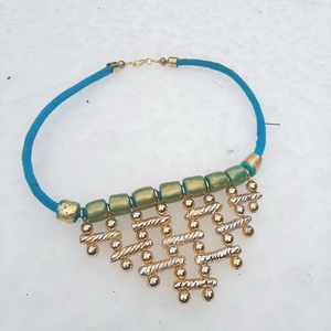 Arany, galvanizált partedli nyakék - ékszer - nyaklánc - statement nyaklánc - Meska.hu