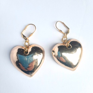  Arany szív fülbevaló - Meska.hu