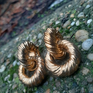  Arany csavart, két karikás klipsz, Ékszer, Fülbevaló, Klipsz, Ékszerkészítés, Gyurma, MESKA