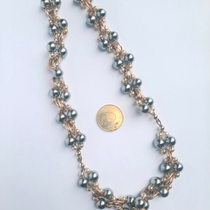 Arany-ezüst sokbogyós nyaklánc, Ékszer, Nyaklánc, Statement nyaklánc, Ékszerkészítés, MESKA