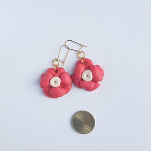 Pink virág fülbevaló - esküvő - ékszer - fülbevaló - Meska.hu