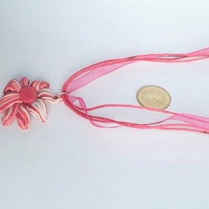Virág medál pertli-organza szálon - ékszer - nyaklánc - medál - Meska.hu