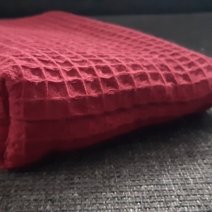 Waffle frottír kozmetikai táska, kicsi bordó - táska & tok - neszesszer - Meska.hu