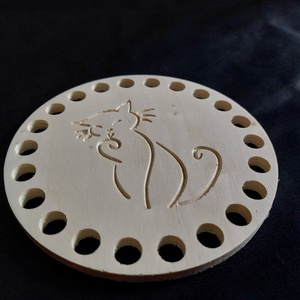 Cicás horgolóható faalap - kellékek & szerszámok - hobby fa alapanyag - rétegelt lemez, fa alap - Meska.hu