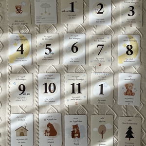 Magyarspanyol letölthető, nyomtatható mérföldkő kártya, fiú kék mackó digitális PDF (Tarjetas de hitos bilingües) - művészet - grafika & illusztráció - digitális - Meska.hu