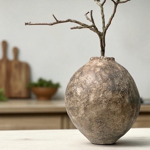 Tamane - A gömb gyökere - wabi-sabi, otthon, egyedi, papírbeton, minimalista, dekoráció, váza, Otthon & Életmód, Dekoráció, Virágdísz és tartó, Váza, Szobrászat, MESKA