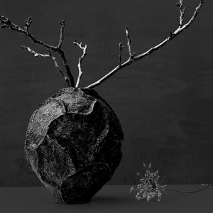 Sabi no Tama - wabi-sabi, otthon, egyedi, papír, beton, minimalista, dekoráció, váza, Otthon & Életmód, Virágdekoráció, Virágtartó, Váza, Szobrászat, MESKA