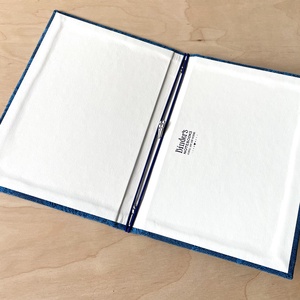 Búzavirágkék füzettartó, füzetborító, traveller's notebook, A/5, keménytáblás, textilborítós - otthon & életmód - papír, írószer - könyv- és füzetborító - Meska.hu