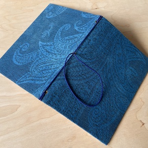Búzavirágkék füzettartó, füzetborító, traveller's notebook, A/5, keménytáblás, textilborítós - otthon & életmód - papír, írószer - könyv- és füzetborító - Meska.hu