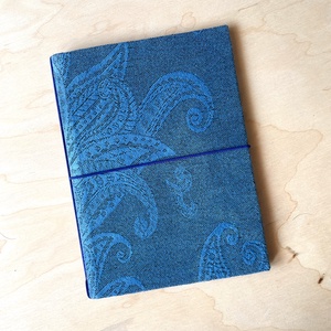 Búzavirágkék füzettartó, füzetborító, traveller's notebook, A/5, keménytáblás, textilborítós - Meska.hu