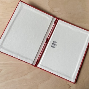 Piros füzettartó, füzetborító, traveller's notebook, A/5, keménytáblás, textilborítós - otthon & életmód - papír, írószer - könyv- és füzetborító - Meska.hu