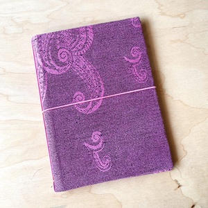 Füzettartó, füzetborító, traveller's notebook, A/5, keménytáblás, textilborítós, rózsaszín - Meska.hu
