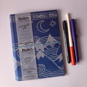 Holdas textilborítós füzettartó, füzetborító, traveller's notebook, A/5, keménytáblás - Meska.hu
