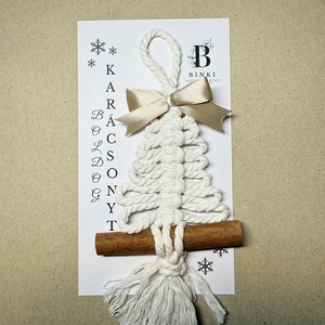 Makramé fenyőfa fahéjjal - Meska.hu