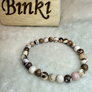 Ásvány karkötő - Cappuccino jáspis, Ékszer, Karkötő, Ásványkarkötő, Ékszerkészítés, MESKA